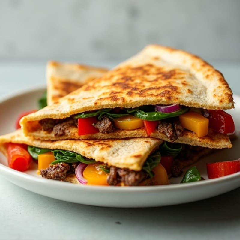 Crispy Steak and Veggie Quesadillas