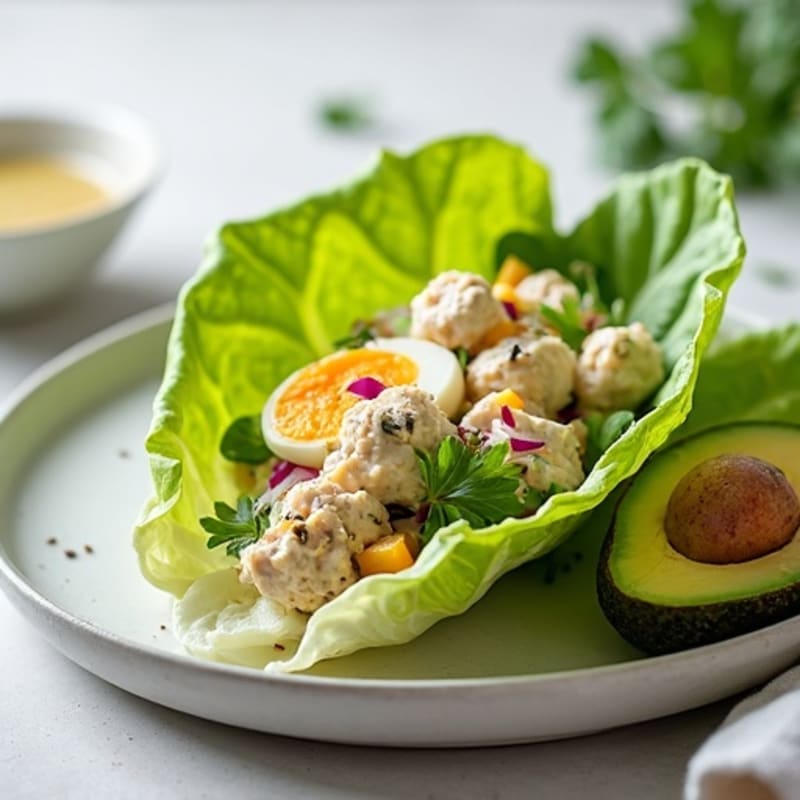 Creamy Tuna Salad Lettuce Wraps