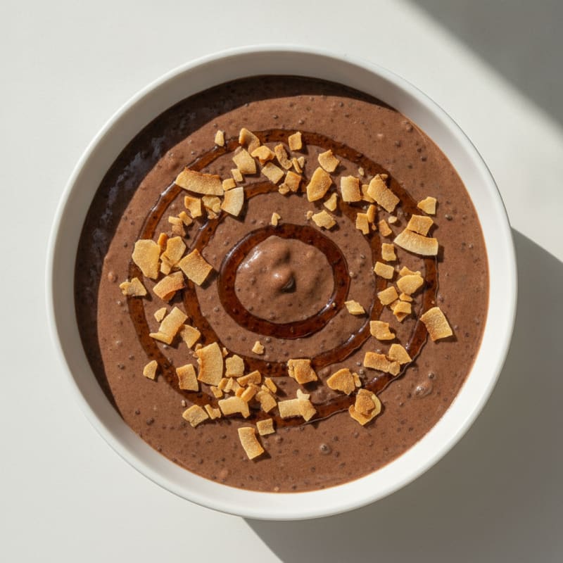 Silky Chocolate Protein Pudding with Toasted Coconut