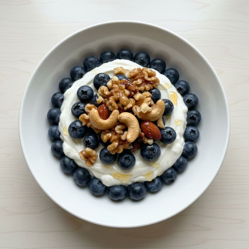 Greek Yogurt Protein Parfait with Mixed Nuts
