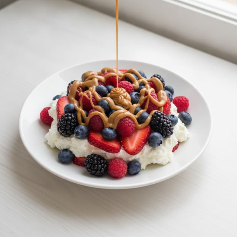 Greek Yogurt Protein Parfait with Mixed Berries and Almond Butter
