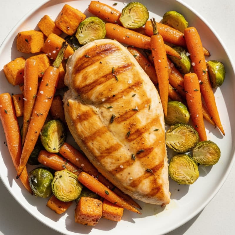Pan-Seared Chicken with Roasted Vegetables
