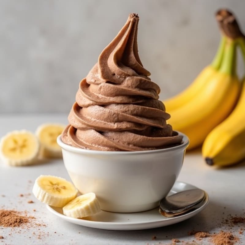Frozen Banana Chocolate Protein Nice Cream