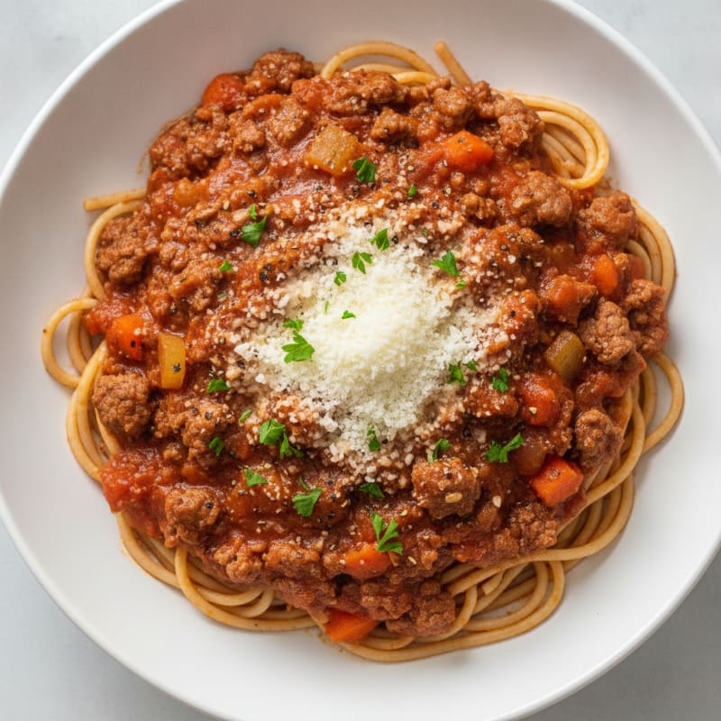 Classic Beef Bolognese with Spaghetti