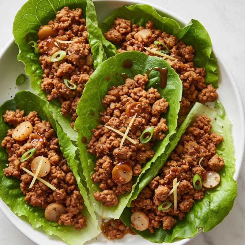 Lettuce Wraps with Ground Turkey