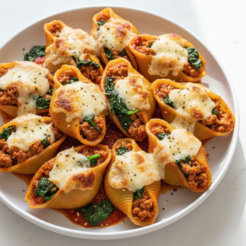Creamy Spinach Ricotta Stuffed Shells