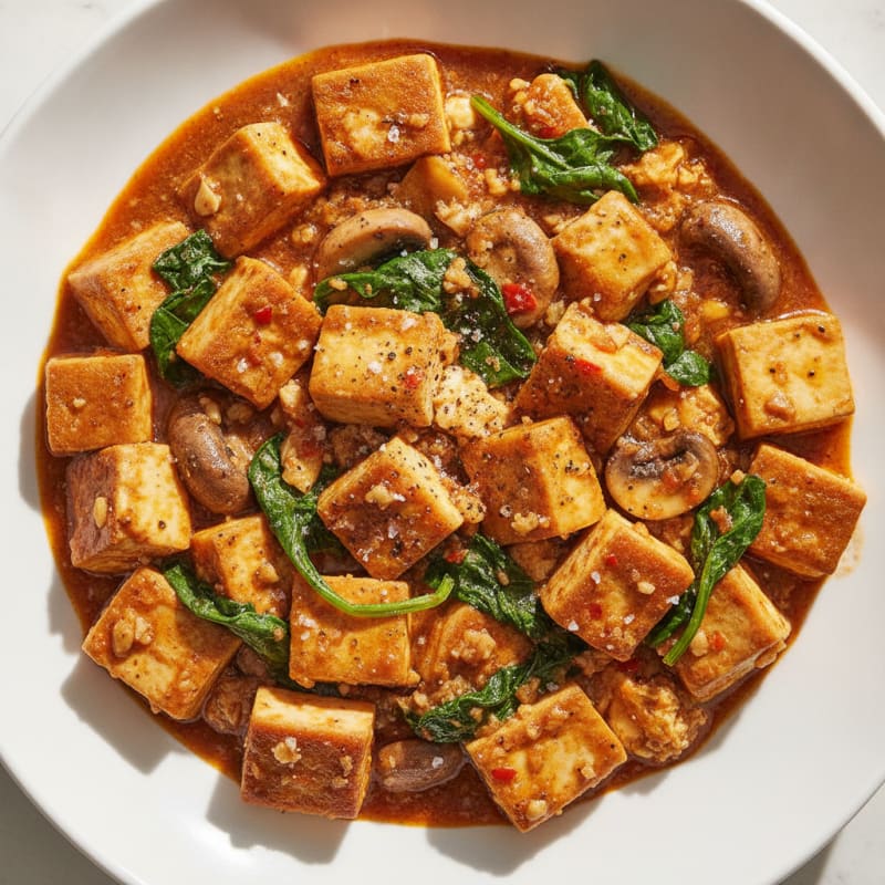 Spicy Mapo Tofu with Garlic-Ginger Sauce