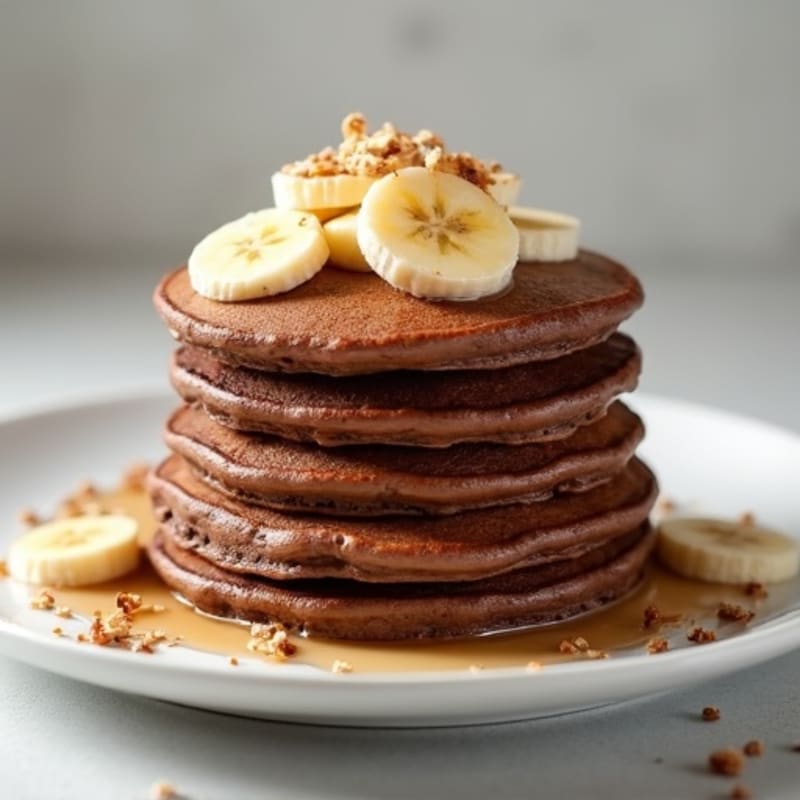 Protein-Packed Chocolate Banana Oat Pancakes