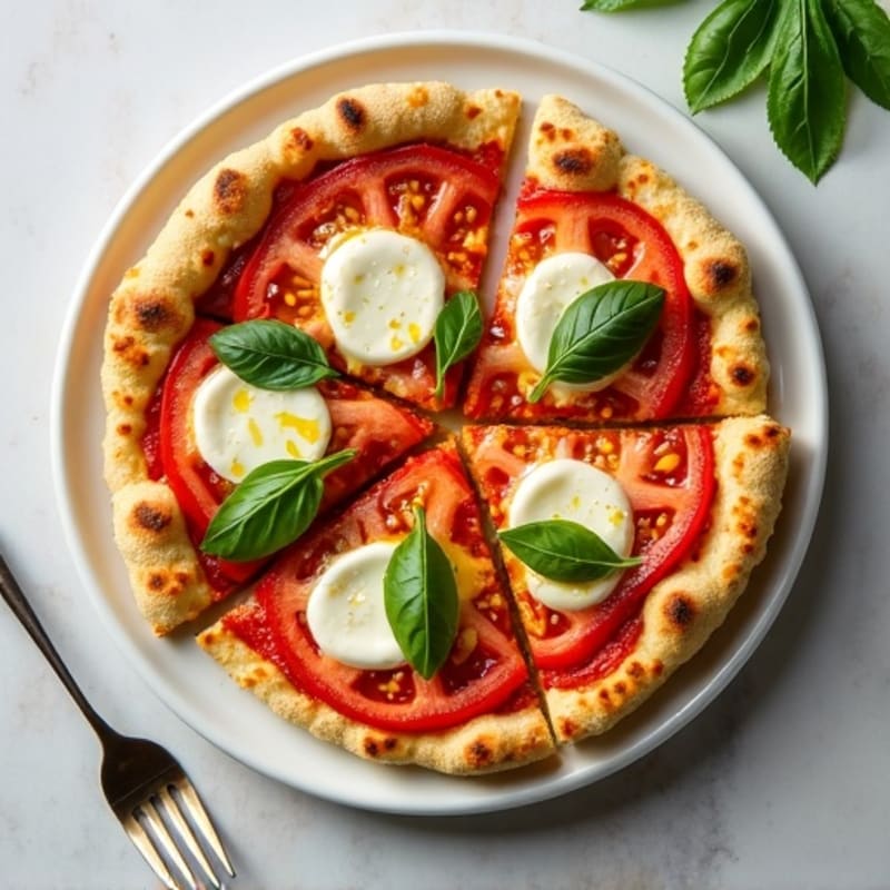 Cauliflower Crust Margherita Pizza with Fresh Basil