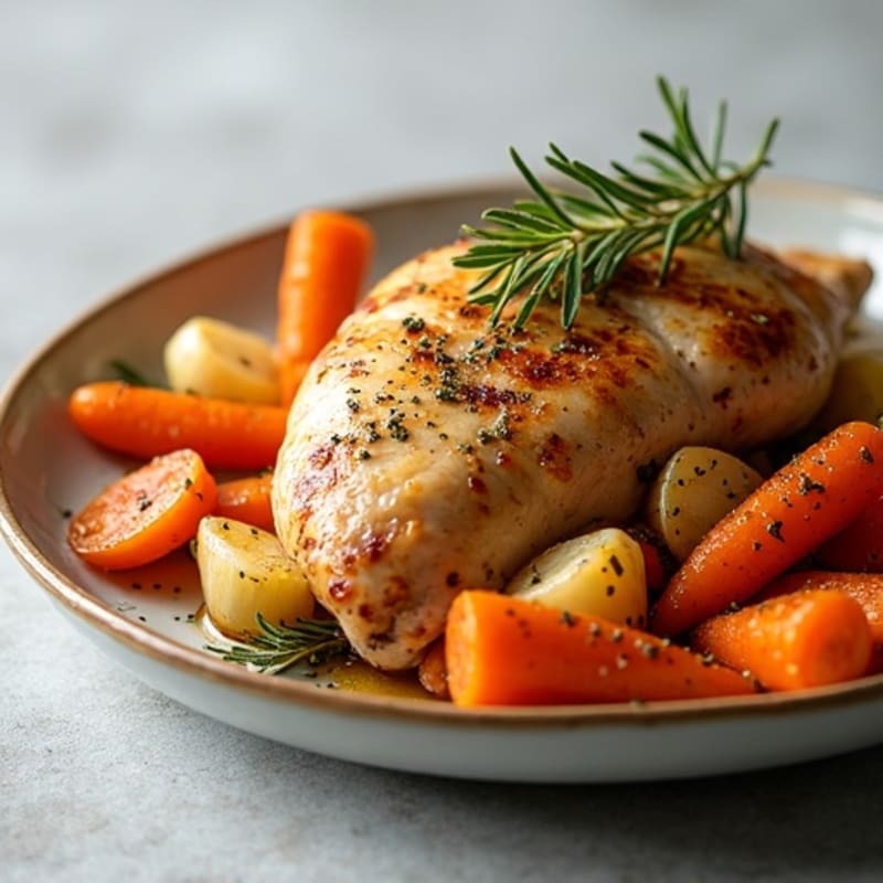 Herb-Roasted Chicken with Crispy Root Vegetables