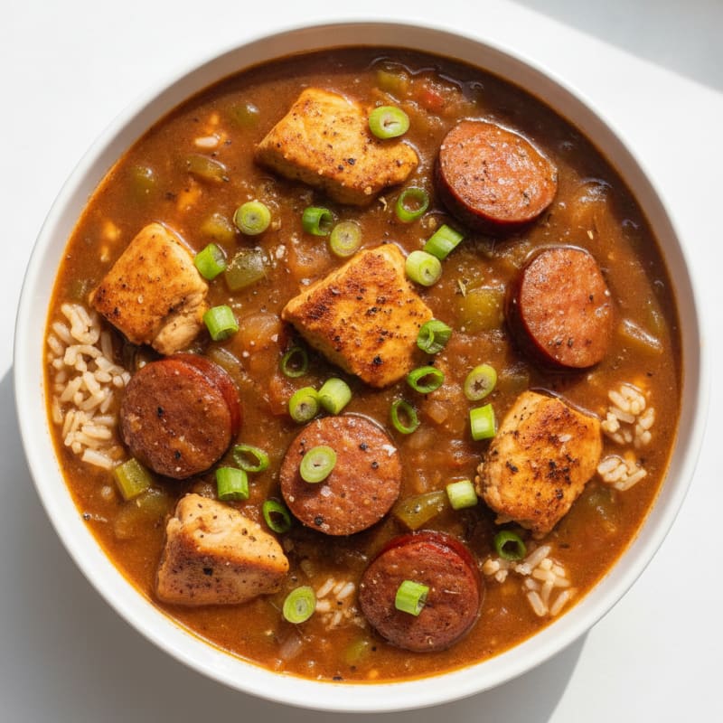 Spicy Creole Chicken and Sausage Gumbo