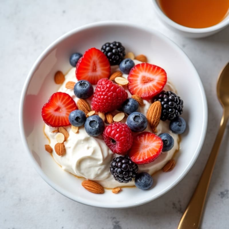 Greek Yogurt with Protein Powder and Mixed Berries