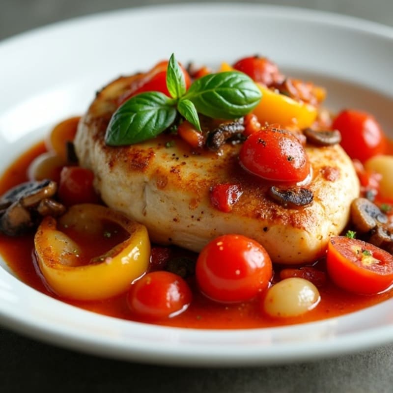 Herb-Roasted Chicken Cacciatore with Bell Peppers