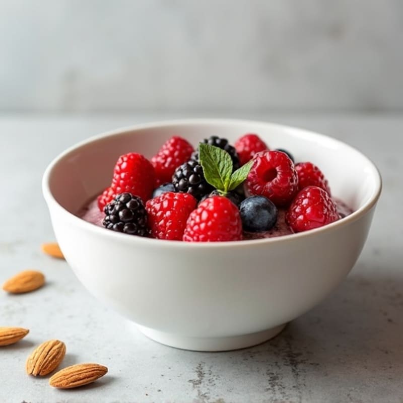 Greek Yogurt Protein Bowl with Mixed Berries and Almonds