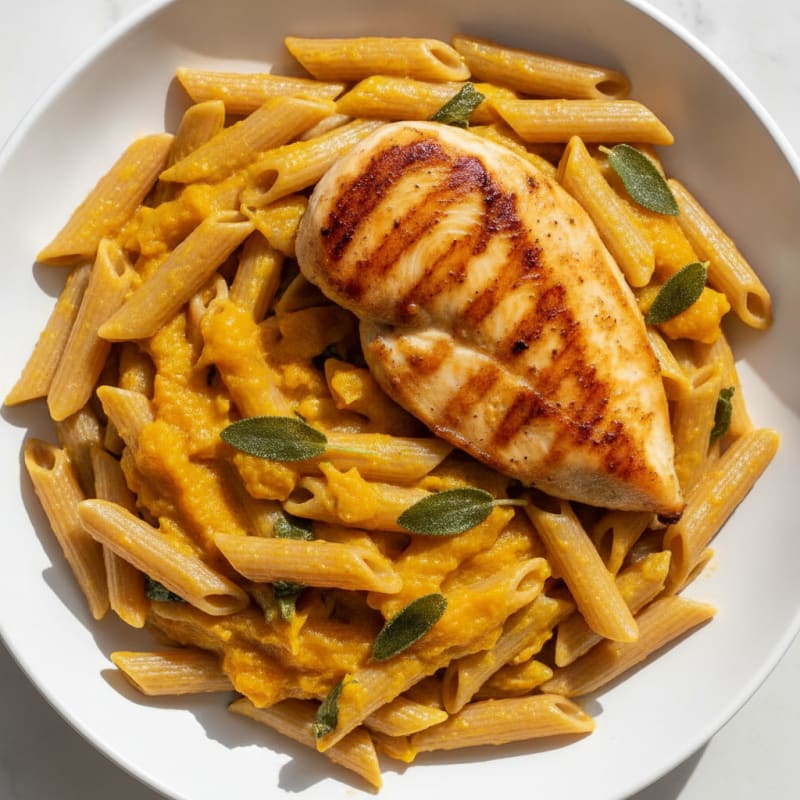 Butternut Squash Pasta with Seared Chicken