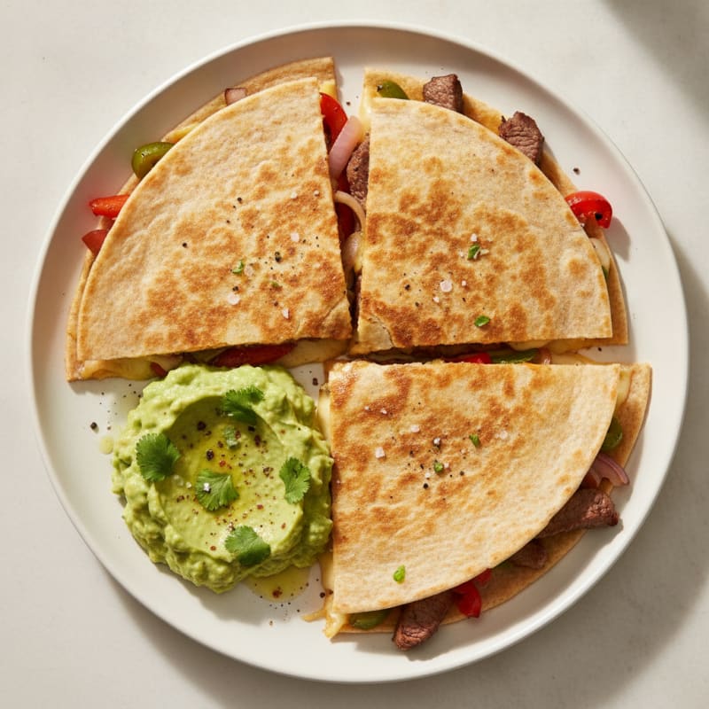 Carne Asada Quesadillas with Guacamole