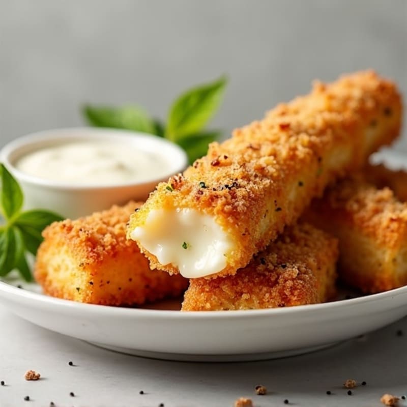Crispy Almond-Crusted Baked Mozzarella Sticks