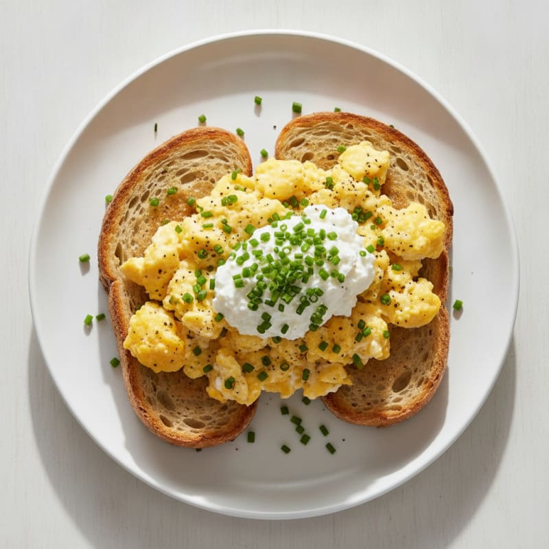 Protein-Packed Sourdough and Cottage Cheese Scramble