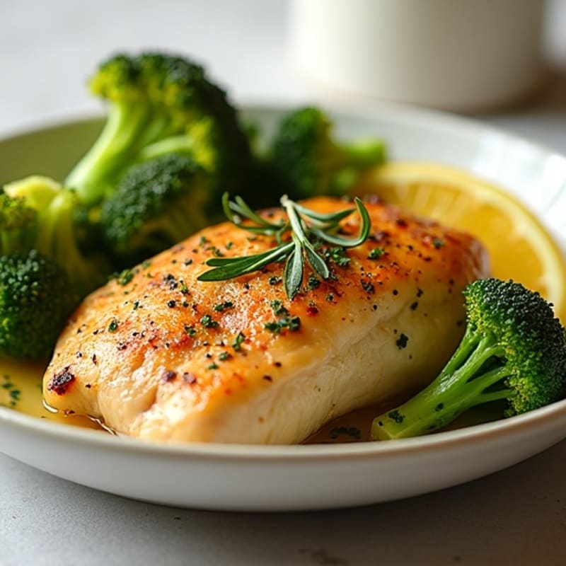 Lemon Herb Roasted Chicken with Crispy Roasted Broccoli