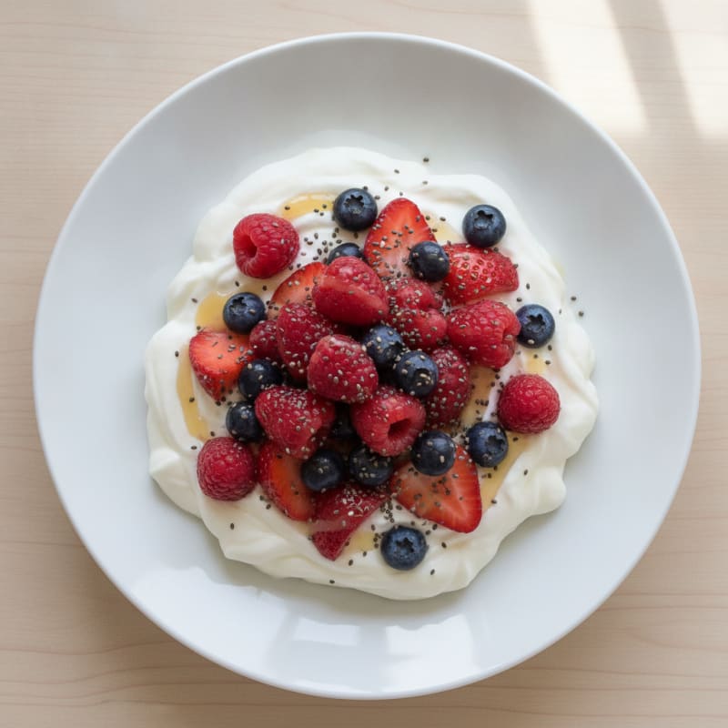 Silky Greek Yogurt Protein Pudding with Berries
