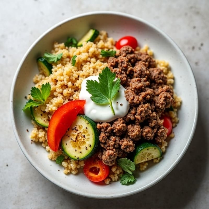 Seasoned Ground Beef Bowl with Special Sauce