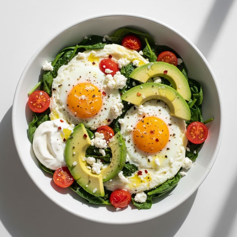 Baked Eggs with Avocado and Feta