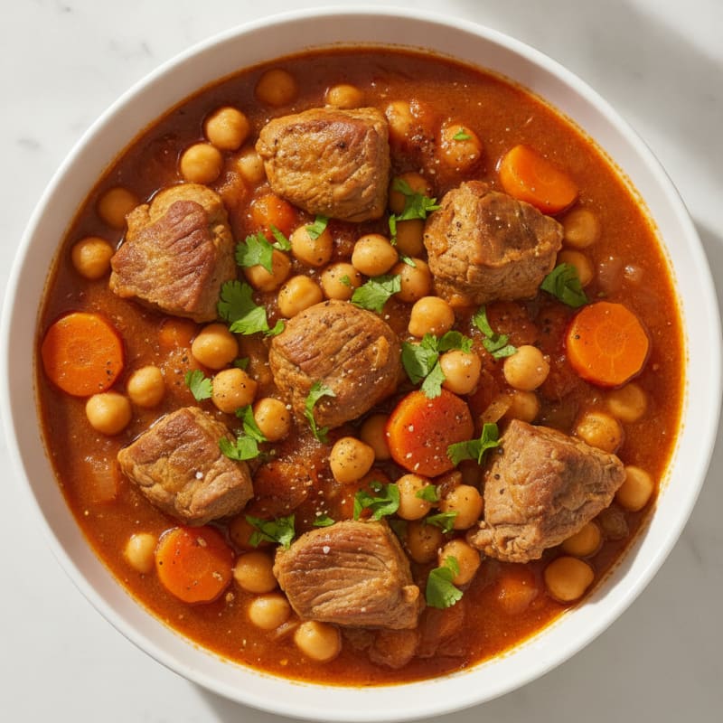 Moroccan Lamb Tagine with Chickpeas