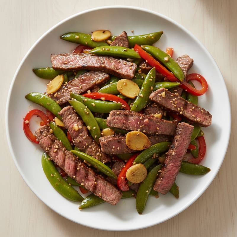 Lean Beef Stir Fry with Snap Peas