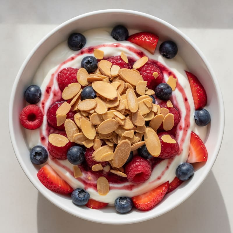Greek Yogurt Protein Parfait with Mixed Berries