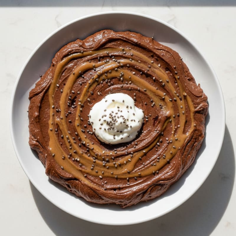 Silky Chocolate Protein Pudding with Almond Butter Swirl