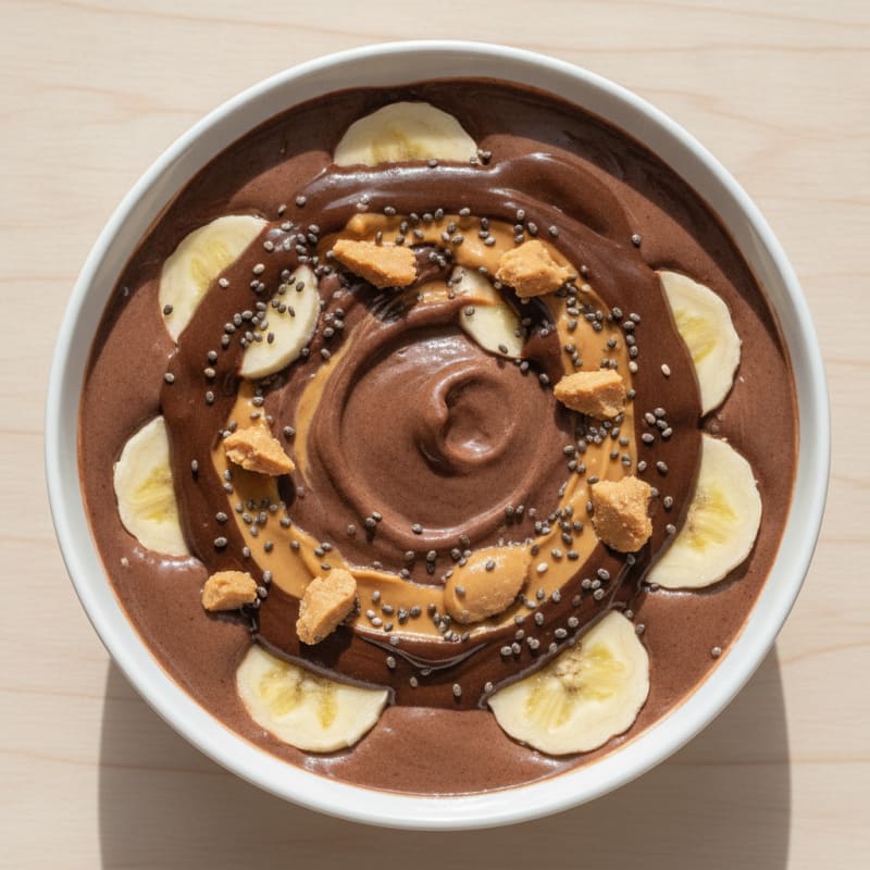 Chocolate Protein Shake with Peanut Butter and Banana