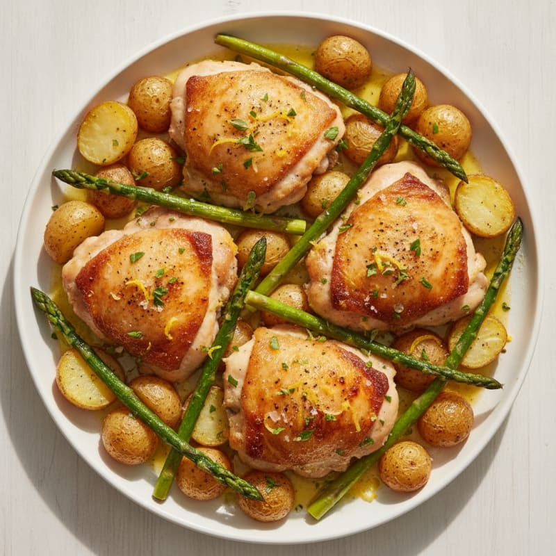 Lemon Herb Roasted Chicken Thighs
