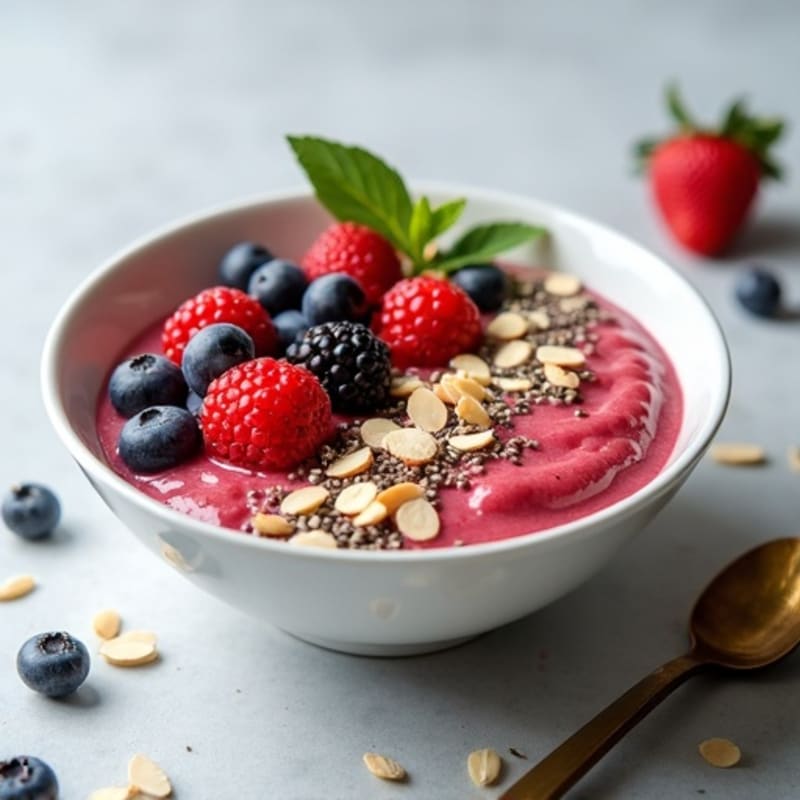 Cottage Cheese Berry Protein Bowl with Chia Seeds