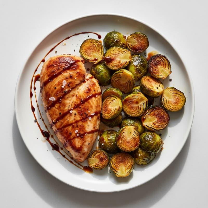 Balsamic Glazed Chicken and Roasted Brussels Sprouts