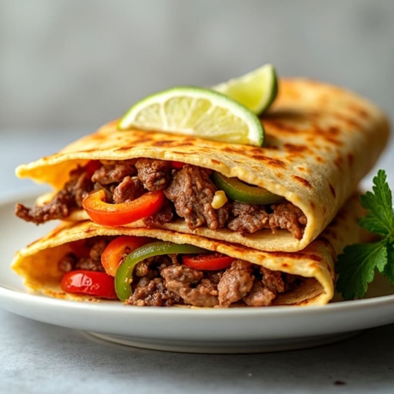 Spicy Lime Steak Quesadilla with Bell Peppers
