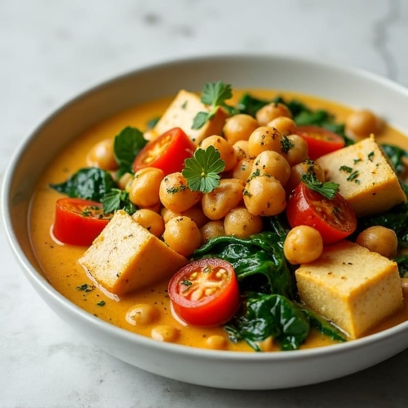 Creamy Spiced Chickpea and Spinach Curry