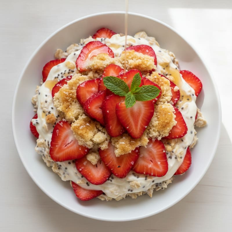 Strawberry Shortcake Overnight Oats