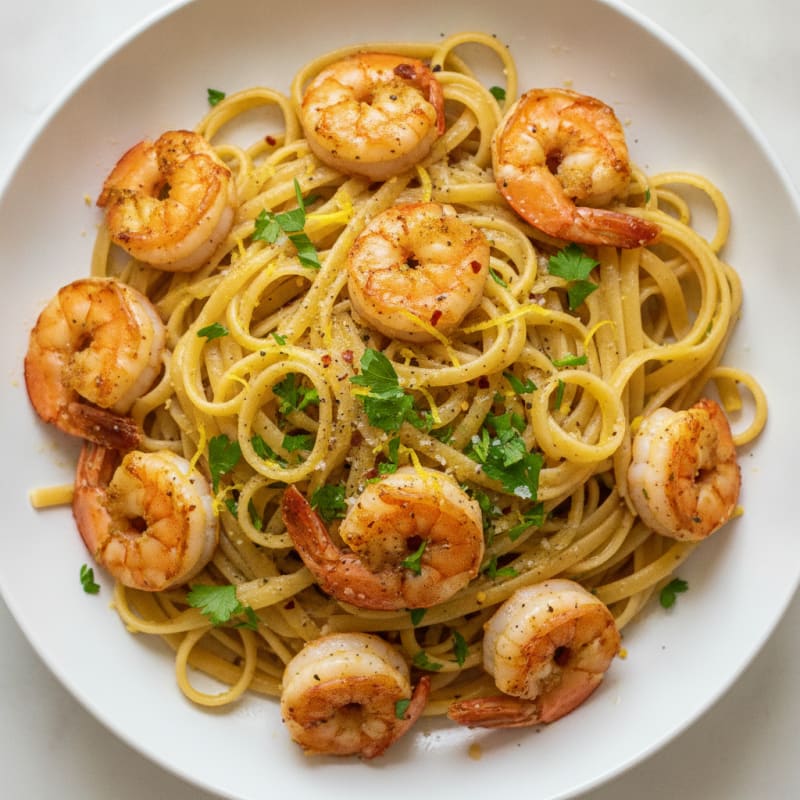 Garlic Butter Shrimp Scampi with Linguine