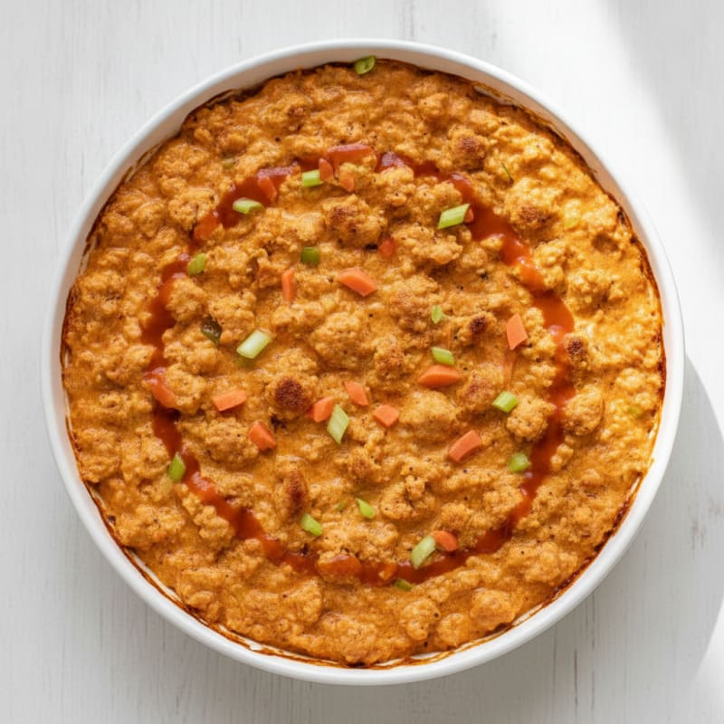Buffalo Ground Chicken Skillet Dip