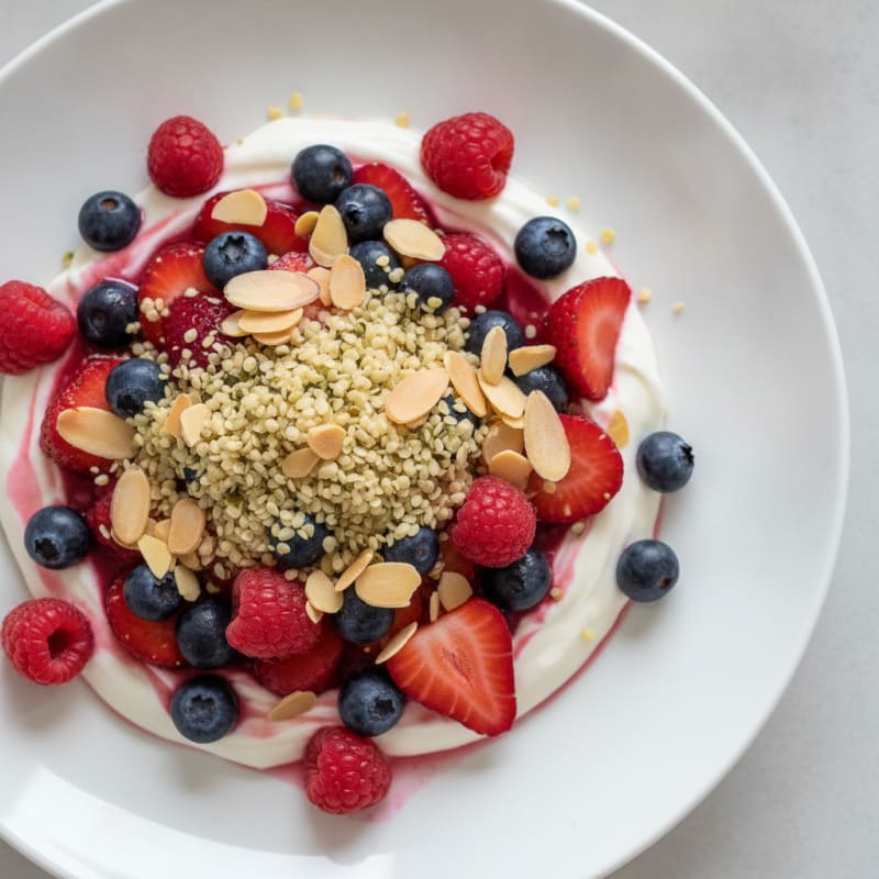 Greek Yogurt Protein Parfait with Mixed Berries