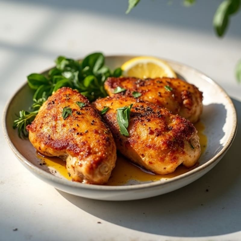 Crispy Herb-Roasted Chicken Thighs with Garlic