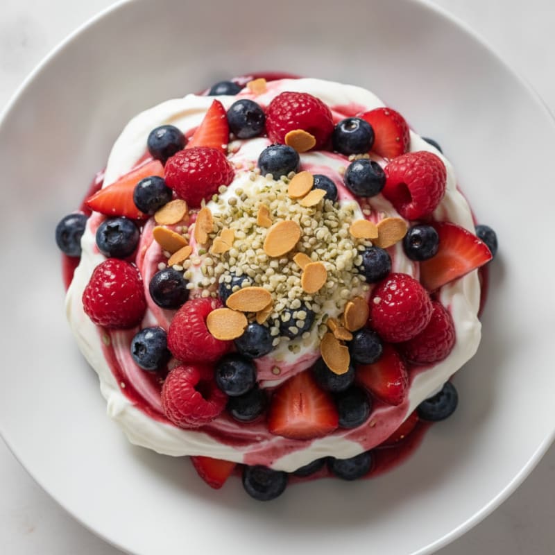 Greek Yogurt Protein Parfait with Mixed Berries