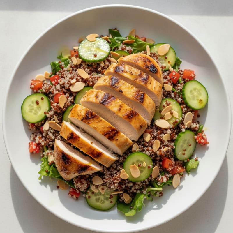 Grilled Chicken Breast with Crunchy Quinoa Salad
