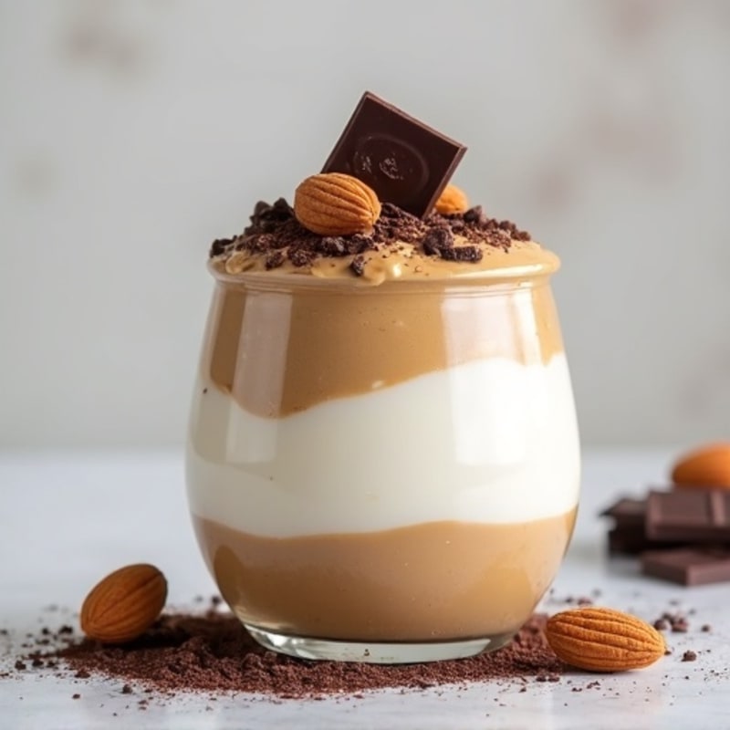 Creamy Greek Yogurt Protein Parfait with Almond Butter and Dark Chocolate