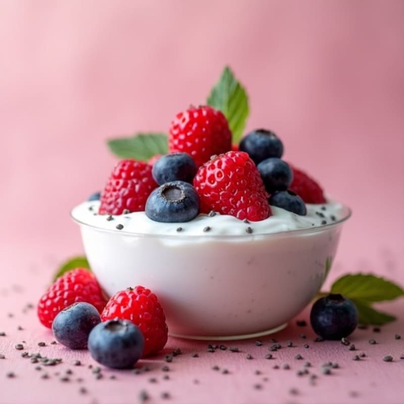 Greek Yogurt with Mixed Berries and Chia Seeds