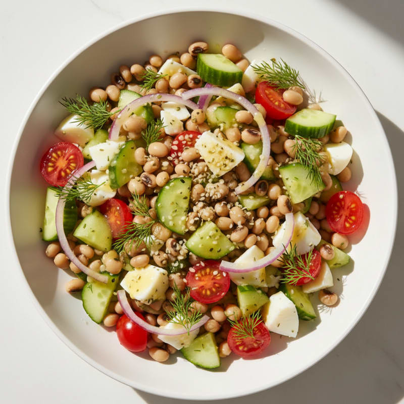 Black-Eyed Pea and Egg White Salad with Lemon-Dill Dressing