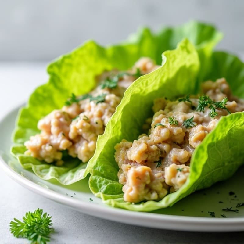 Creamy Dill Tuna Lettuce Wraps