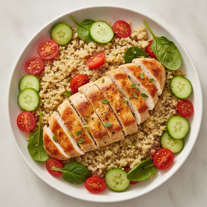 Lemon Herb Chicken and Quinoa Bowl
