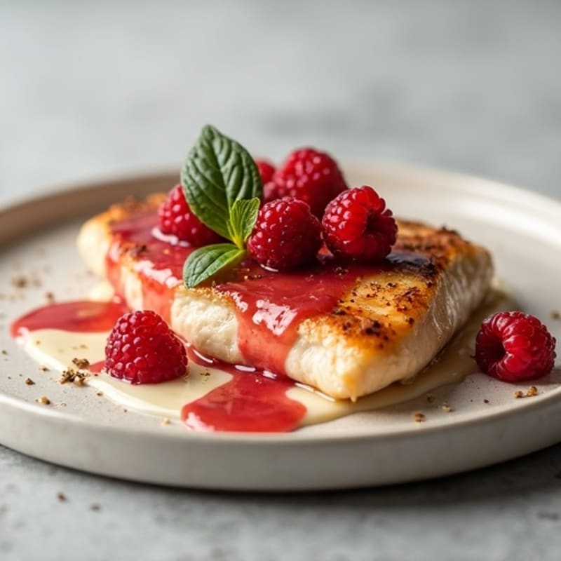 Creamy Pan-Seared Chicken with Raspberry-Vanilla Reduction