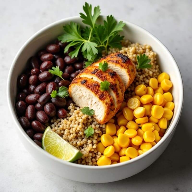 Cilantro-Lime Black Bean Bowl with Roasted Corn